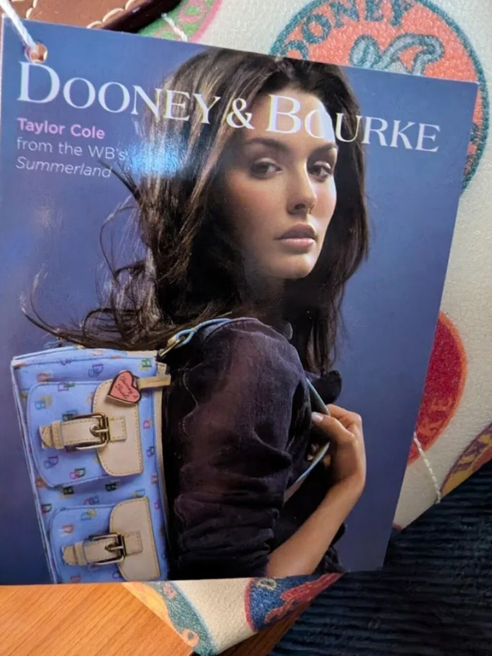 NWT Dooney & Bourke Vintage Medallion Stamp Satchel Bag Multi Color Logo